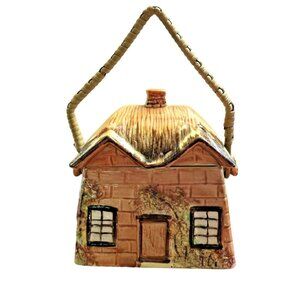 Ye Olde Cottage England Biscuit Cookie Jar Price Bros Cottage Ware Wicker Handle
